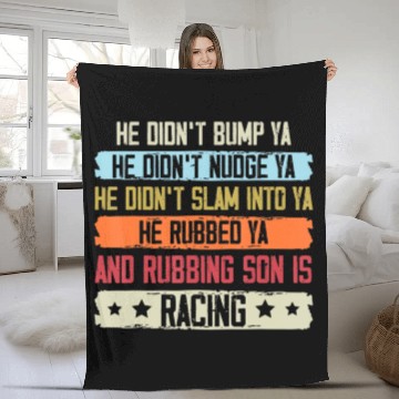 Discover Funny Dirt Track Racing Sprint Car Speedway Racer Fleece Blankets