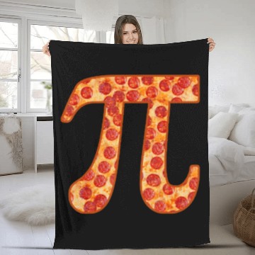 Discover Funny Mathematics National Pi Day Pepperoni Pizza Fleece Blankets