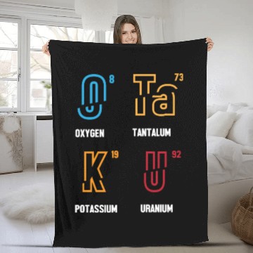 Discover Anime Lover Funny Science Otaku Periodic Table Fleece Blankets
