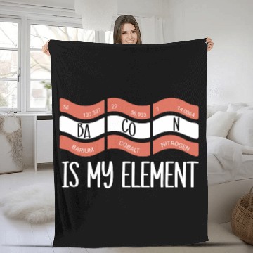 Discover Funny Science Pun Bacon Periodic Table Fleece Blankets