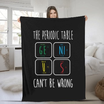 Discover Funny Science Geek Teacher Genius Periodic Table Fleece Blankets