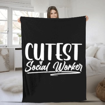 Discover Cutest Social Worker Job Work Graduation Fleece Blankets