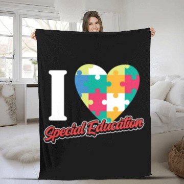 Discover I Love Special Education Sped Teacher Awareness Fleece Blankets