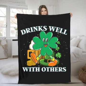 Discover Drinks Well With Others St. Patrick's DayT-Fleece Blankets