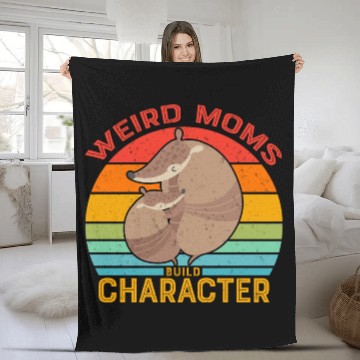 Discover Vintage Weird Moms Build Character Armadillo Fleece Blankets