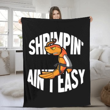 Discover Funny Jiu Jitsu Shrimp Pun Shrimpin Aint Easy Fleece Blankets