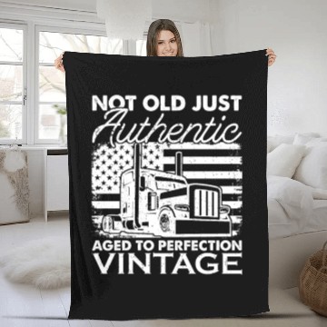 Discover Truck Driver Us Flag Old Man Trucker Fleece Blankets