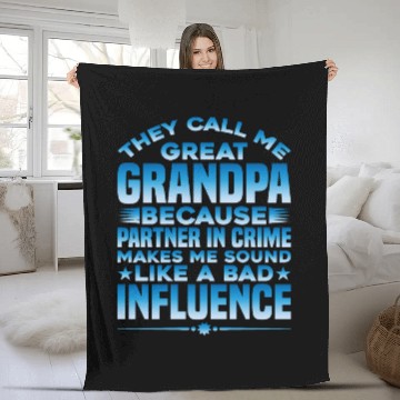 Discover Grandpa Because Partner In Crime Makes Me Bad 1 Fleece Blankets