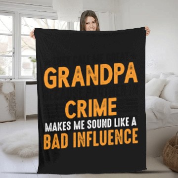 Discover Grandpa Because Partner In Crime Makes Me Bad 3 Fleece Blankets