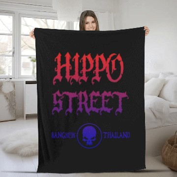 Discover Brand Hippo Street, Thailand has temples, large pi Fleece Blankets