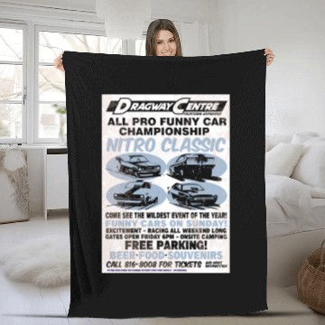 Discover Vintage Hot Rod Classic Drag Racing Poster Fleece Blankets