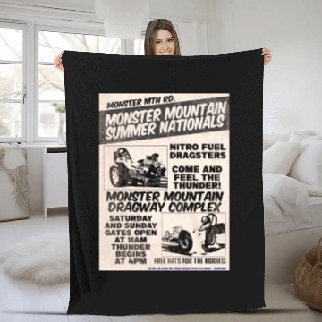 Discover Vintage Hot Rod Classic Drag Racing Poster Fleece Blankets