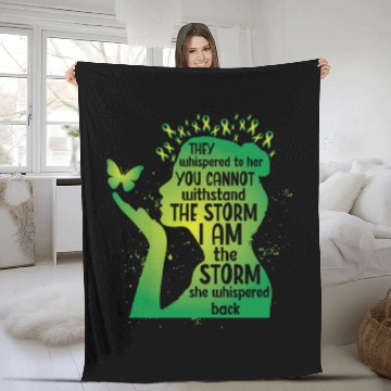 Discover Green Awareness Butterfly Mental Health Fleece Blankets