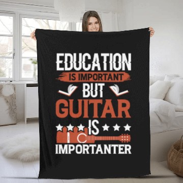Discover Education Is Important But Guitar Is Importanter Fleece Blankets