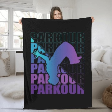 Discover Parkour, Freerunning, Street Workout Acrobatic Fleece Blankets