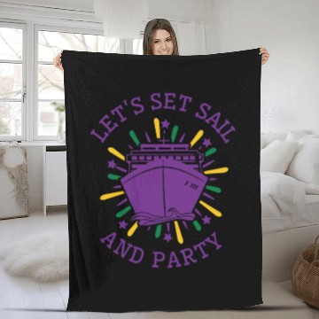Discover Mardi Gras Cruise Ship Carnival Cruising Party Fleece Blankets