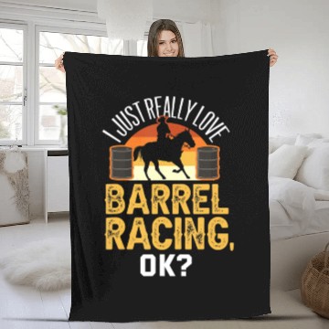 Discover Funny Barrel Racing Fleece Blankets Rodeo Horse Barrel Race