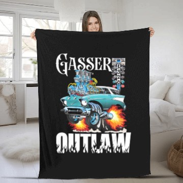 Discover Gasser Outlaw Class Vintage Drag Racing Race Car Fleece Blankets
