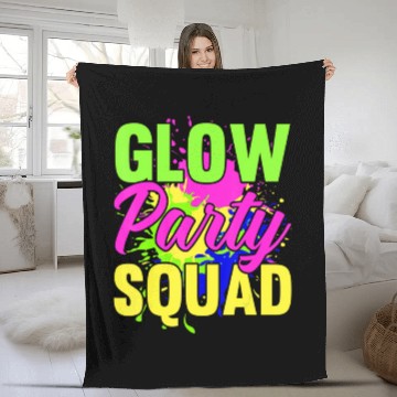 Discover Glow Party Squad Neon Lights Party Lover Fleece Blankets