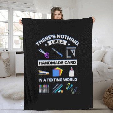 Discover Nothing Like Handmade Card in Texting Society Fleece Blankets