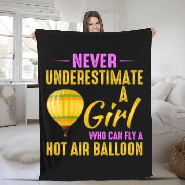 Discover Hot Air Ballooning Hopper Balloon Ride Balloonist Fleece Blankets
