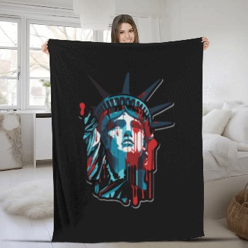 Discover Color Drops Lady Liberty Fleece Blankets
