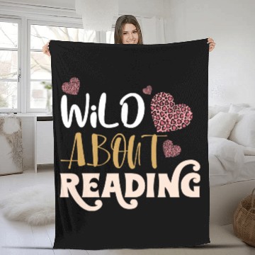 Discover Wild About Reading Leopard Print Book Lover Fleece Blankets