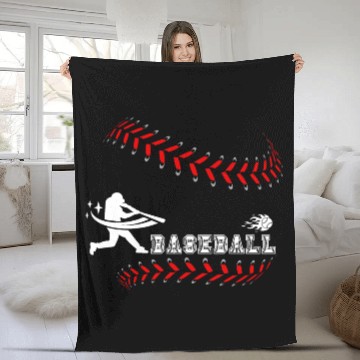 Discover Baseball is Life Baseball Bat Batter Player Coach Fleece Blankets