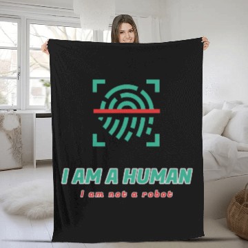 Discover i am a human i am not a robot Fleece Blankets