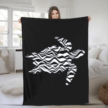 Discover Ocean Sea Turtle, Beautiful white Foamed Waves of Fleece Blankets
