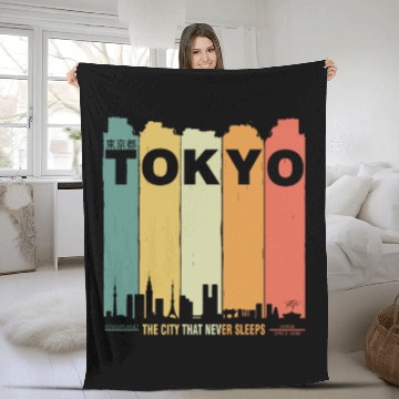 Discover tokyo japan vaporwave rertro vibes aesthetic Fleece Blankets