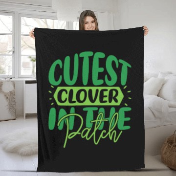 Discover Cutest Clover In The Patch saint patricks day Fleece Blankets