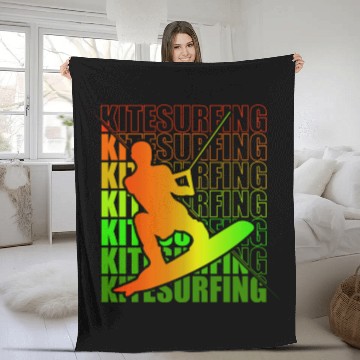 Discover Kitesurfen Kite Surfing Kitesurfing Fleece Blankets