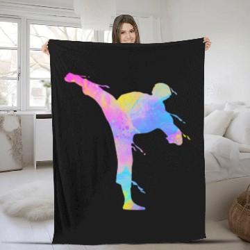 Discover Jiu Jitsu Paint Splatters Kids Karate Fleece Blankets