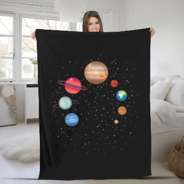 Discover Earth Lover Celestial Body Fan Funny Galaxy Explo Fleece Blankets