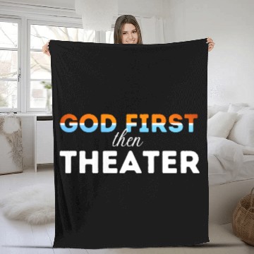 Discover God First then theater Fleece Blankets