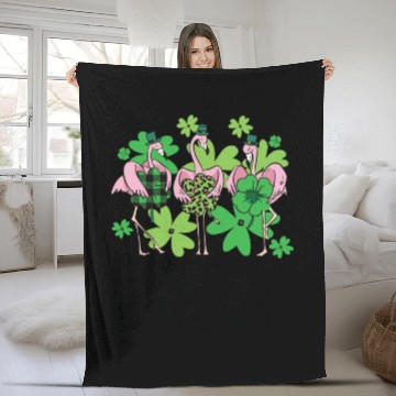 Discover Irish Flamingo Saint Patrick s Day Fleece Blankets