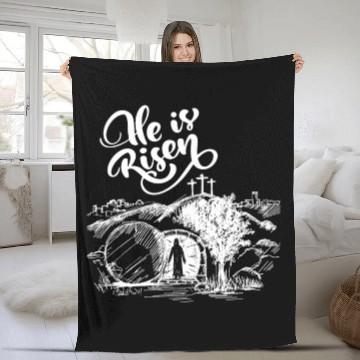 Discover He Is Risen - White Drawing HD Fleece Blankets
