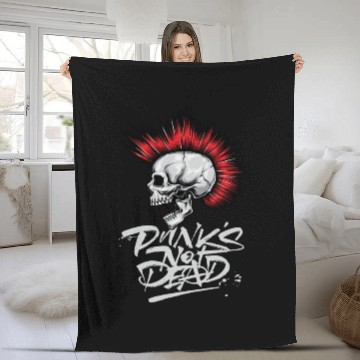 Discover skeleton Bone Skull Punk Rock Band Metal Music Fleece Blankets