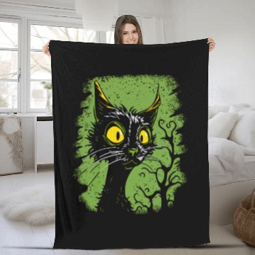 Discover surprised vintage cartoon cat Fleece Blankets