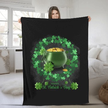 Discover Irish Shamrock St Patrick's Day Cool Fleece Blankets