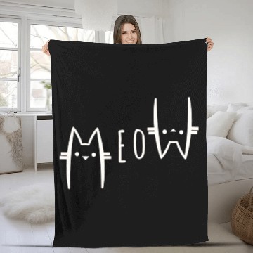 Discover Meow Fleece Blankets for Cat Lover, Funny Cat