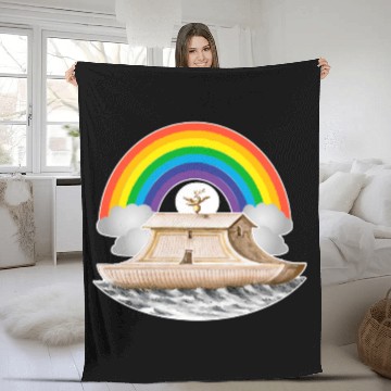 Discover Rainbow Flood Noah's Ark Fleece Blankets