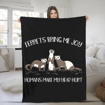 Discover Ferret Lover Wildlife Animal Ferret Whisperer Fleece Blankets