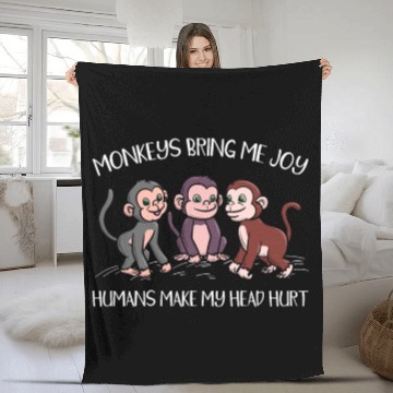 Discover Monkey Wildlife Animal Zookeeper Monkey Whisperer Fleece Blankets