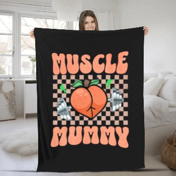 Discover Muscle Mommy Gym Bodybuilder and Weightlifting Gif Fleece Blankets