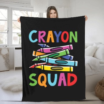 Discover Crayon Squad Student Back To School Fleece Blankets