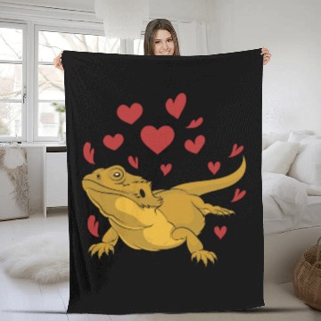 Discover Animal Bearded Dragon Lover Reptile Bearded Dragon Fleece Blankets