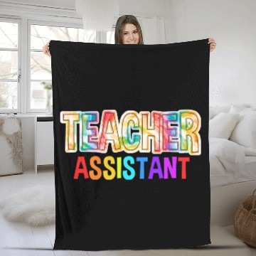Discover Teacher Assistant Tie Dye Back To School Fleece Blankets