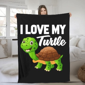 Discover I Love My Turtle Fleece Blankets
